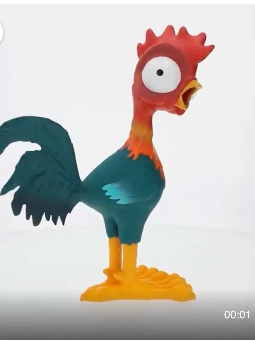 Disney Moana Heihei Vinyl Bird Toy - Green/Red/Yellow